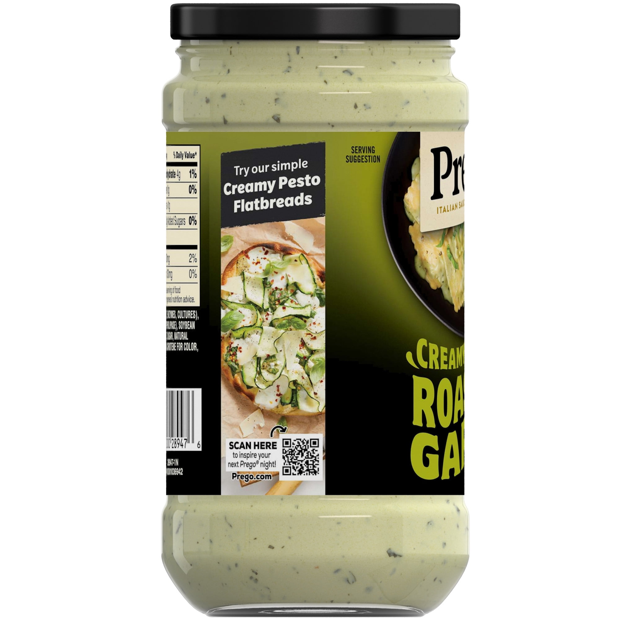 Prego Creamy Roasted Garlic Pesto Pasta Sauce, 14.5 oz Jar