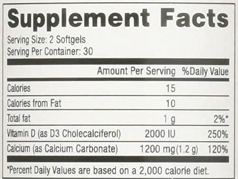 Mason Natural Liquid Calcium 1200 mg with D3 2000 IU Softgels 60 Ea (Pack of 6)