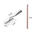 thumbnail image 3 of Iron Weeding Rake 5/6/7/8 Teeth Carbon Steel Garden Weeder Rakes, Iron Rake for Yard Lawn and Garden, Garden Tools for Weedings 8 teeth&Wooden handle, 3 of 6