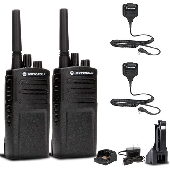 2 x Motorola RMV2080 On-Site 2-Way Business Radio (RMV2080) 2 x HKLN4606 Remote Speaker Mic