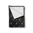 thumbnail image 2 of Black and White Soft Flannel Fleece Blanket, Small Diamond Shapes Forming Rhombus Pattern Minimalist Geometric Art, Cozy Plush for Indoor and Outdoor Use, 70" x 90", Black and White, by Ambesonne, 2 of 5