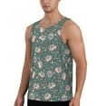 thumbnail image 2 of Gaeub Hedgehogs and Flowers Men's Athletic Tank Top, Workout Sleeveless Shirts, Running Tank Tops for Gym, Running, Training - Large, 2 of 9