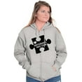 thumbnail image 4 of Different Not Less Autism Puzzle Unisex Fleece Graphic Zip Up Hoodie Brisco Brands 2X, 4 of 5