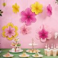 thumbnail image 5 of Easy Joy 9pcs Pink Yellow Party Decoration Hanging Flowers Paper Fans Decor for Wedding Birthday Graduation Tea Party Decorations, 5 of 10