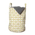 thumbnail image 1 of Abstract Laundry Bag, Continuing Print of Flower Round Motifs Concentric Circles, Hamper Basket with Handles Drawstring Closure for Laundromats, 13" x 19", Pale Earth Yellow White, by Ambesonne, 1 of 4