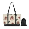 thumbnail image 7 of FORMRS Laptop Tote Bag for Women with 15.6" Computer Compartments Handbag, Beige Christmas Gift Pattern, 7 of 7