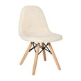 thumbnail image 2 of Emma + Oliver Children's Off-White Faux Faux Shearling Accent Chair with Beechwood Legs for Bedroom, Play Room and More, 2 of 10