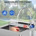 thumbnail image 3 of AOILE Free Standing Stainless Steel Sink, Utility Sink with Faucet & Storage Shelf for Kitchen, Garage, 3 of 7