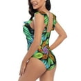 thumbnail image 6 of Picia Hippie Style Blooming Jelly Womens Tummy Control Bathing Suits Slimming Ruffle Swimsuit One Piece Lace Swimwear-, 6 of 8