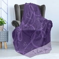 thumbnail image 4 of Romantic Soft Flannel Fleece Throw Blanket, Lavender Colored Adoration Themed Image Hand Drawn Hearts Print, Cozy Plush for Indoor and Outdoor Use, 50" x 60", Eggplant Purple, by Ambesonne, 4 of 5