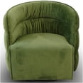 thumbnail image 2 of Green Velvet Swivel Chair for Living Room, Modern Accent Chair with Mid-Century Design, Fully Assembled Office Chair, Soft Upholstered Reading Chair, 2 of 9