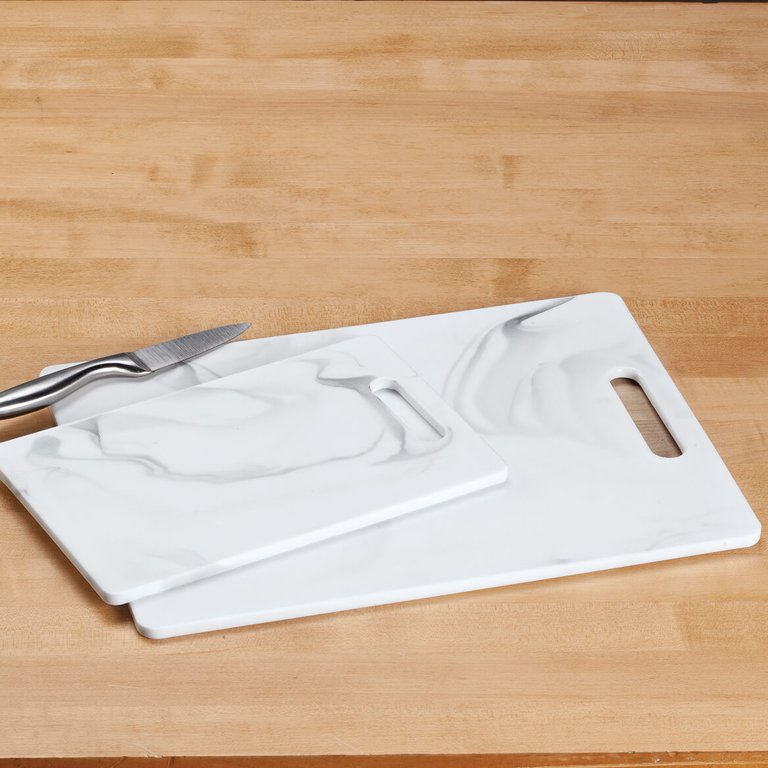 Lily's Home Kitchen Cutting Board (2-Piece Set) with Handles and in Marble  Finish