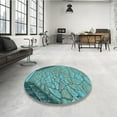thumbnail image 4 of Ahgly Company Machine Washable Indoor Rectangle Transitional Turquoise Green Area Rugs, 2' x 4', 4 of 7