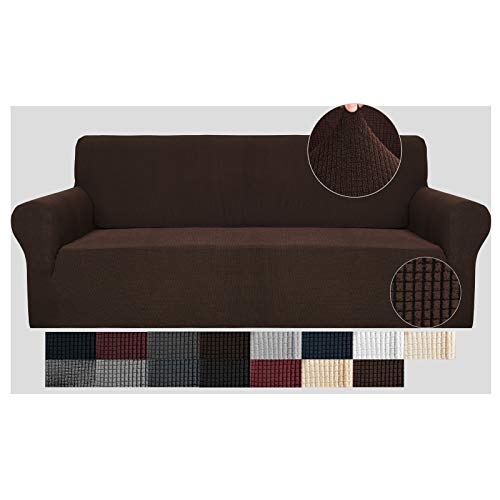 XL Loveseat, Black JIVINER Newest 3 Pieces Couch Covers for 2 Cushion Couch Stretch Sofa Slipcover with 2 Extra Large Seat Cushion Covers Thick Fitted Loveseat Sofa Covers for Living Room
