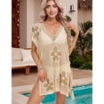 thumbnail image 3 of Beach Cover Up for Women V-Neck Floral Swimsuit Cover Up Casual Loose Crchet Bathing Suit Cover Up Shermie, 3 of 6