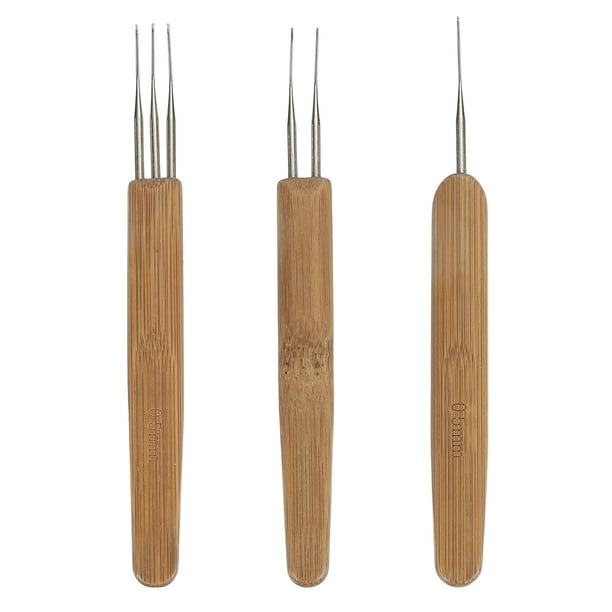 Gancho de Crochet Ergonómico Uxcell de 0.5mm para Tejedor de Bambú 3Pcs