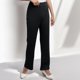 thumbnail image 4 of Gibobby Pantalones mujer frío Pantalones elásticos de color sólido de cintura alta Pantalones de trapeador sueltos casuales(Negro,XG), 4 of 5