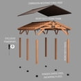 thumbnail image 2 of Backyard Discovery Norwood 24' x 12' Cedar Wood Gazebo, Galvanized Steel Roof, PowerPort, 2 of 12