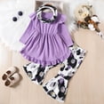 thumbnail image 5 of ZRBYWB Toddler Baby Girl Clothes Long Sleeve Solid Tops Pants 2 Piece Outfits Clothes Set For Children Clothes Kids Outfits, 5 of 9