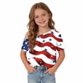 thumbnail image 6 of Amzcrzy Girls T Shirt One Shoulder Short Sleeve T Shirts for Girls 5-13 Years American Flag Print Casual Summer Tops Lightweight Breathable Independence Day 4th of July Outfits @4 11 Years, 6 of 9