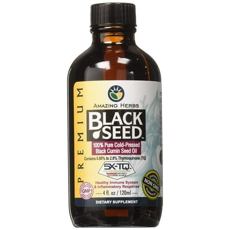 Premium Black Seed Oil, 4 Fluid Ounce Amazing Herbs - 4 Fl. Oz (Pack of