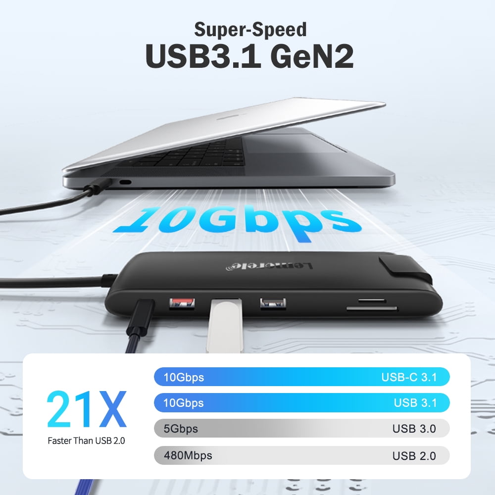 Lemorele 13-in-1 Docking Station with Dual HDMI 4k, 10Gbps USB C/A Ports, 100W PD Charging, Gigabit Ethernet, USB C Hub, SD/TF Card Reader for Macbook, Windows, Steam Deck