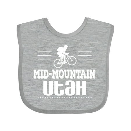 

Inktastic Mid Mountain Utah Mountain Biking Gift Baby Boy or Baby Girl Bib