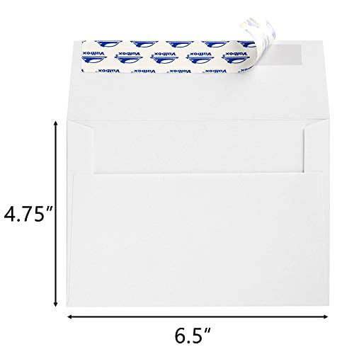 ValBox 100 Qty A6 Envelopes Self Seal 6.5 x 4.75" White Kraft Paper Invitation E 