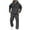 Dark Gray, variant on Men's Full-Zip Polo Jacket & Drawstring Pants Set, 2-Piece Relaxed Fit Casual Tracksuit with Pockets for Spring Autumn Winter Outdoor Wear, Solid Color, Regular Size