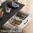 thumbnail image 3 of ROGALIS 48"Buffet Cabinet with Storage, Sideboard Cabinets with 2 Drawers and 3 Doors , Farmhouse Coffee Bar Cabinet with Adjustable Shelves for Living Room Dinning Room Kitchen,Black&White, 3 of 6