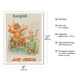 thumbnail image 2 of Bangkok Thailand - Air India - Maharajah with Thai Classical Khon Dancer - Vintage Airline Travel Poster c.1965 - Master Art Print (Unframed) 9in x 12in, 2 of 4