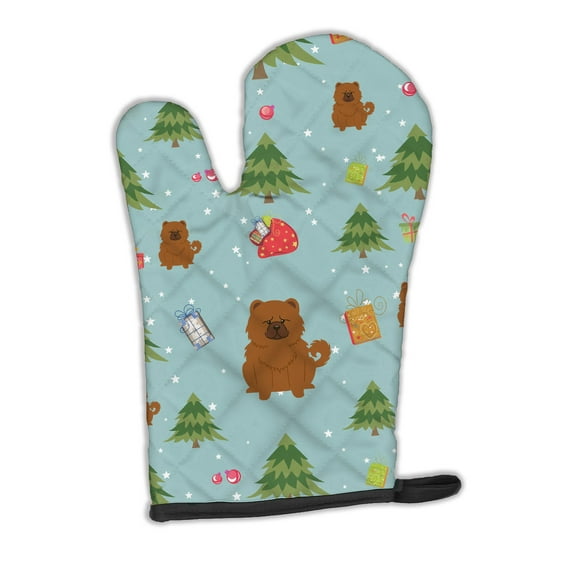 Christmas Chow Chow Red Oven Mitt