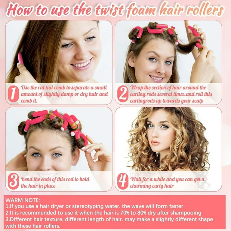 Flexible Curling Rods,Flexy Rod for Hair,30 Pcs Twist Foam Hair