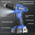 thumbnail image 5 of 20V MAX Cordless Drill Set with Battery & Charger, 280 in-lbs Power Drill Kit, 2-Speed (0-1400 RPM), 21+1 Torque, 3/8" Keyless Chuck, 30pc Drill/Driver Bits, LED Light for Wood/Metal/Concrete, 5 of 9