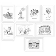The New Yorker Cartoon Assorted Card Box | 8 Blank Cards and Envelopes, White, 5x7 (NYCBSA01)