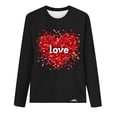 thumbnail image 5 of Tejiojio White Shirt with Pink Heart Girls Women's Valentine's Day Fashion Print Loose Comfortable Crew-neck Long Sleeve Tops, 5 of 5