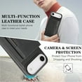 thumbnail image 4 of TECH CIRCLE for iPhone 17 Air Retro Business Leather Wallet Case, Detachable Magnetic Card Holder Separate Premium Leather Slim Drop-Resistant Support Wireless Charging Cover,Black, 4 of 8