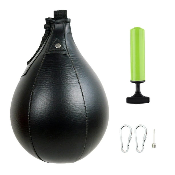 PU Leather Boxing Speed Bag Swivel Speed Ball Punch Bag Mma Black