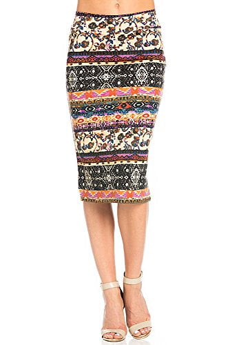 patterned bodycon skirt
