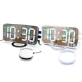 thumbnail image 3 of Mirror eléctrico Vibración USB LED Reloj de 3 engranajes Ajustable Servicio de despertador Relojes de luz de luz para oficina para el hogar Elenxs HA011219-01B, 3 of 7