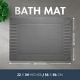 thumbnail image 4 of White Classic Hotel Collection Absorbent Cotton Bath Mats, Spa Reversible Floor Towels, not a Bathroom Rug, Gray, 22 x 34, 2 Pack, 4 of 9