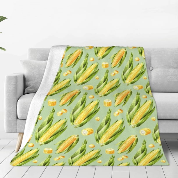 Balery Fresh Sweet Corn Manta de Felpa Suave y Acogedora – Cobija de Franela Aterciopelada para Cama, Lavable y Cálida para Sofá, Mascotas, Transpirable-80"x60"