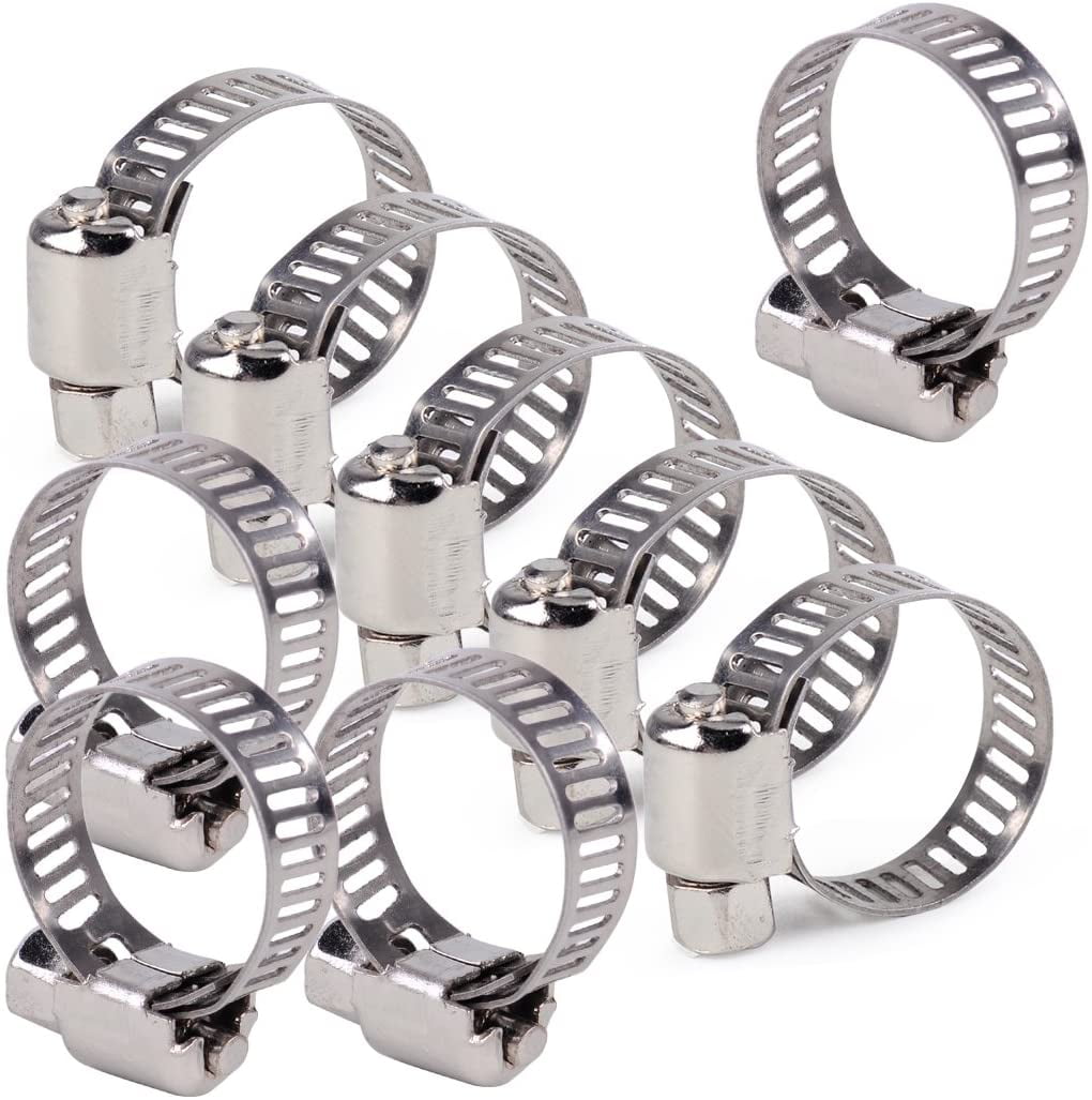 13-19mm 20 Pcs 304 Stainless Steel Material Adjustable Worm Gear Hose Clamp Duct Clamp 