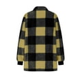 thumbnail image 4 of HAiming Womens Plus Size Plaid Jacket Fuzzy Fleece Zip up Lapel Collar Warm Fall Winter Coats with Pockets, 4 of 5