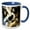 Blue/White, variant on 3drose, Wolf in Geometric Art Style, 11oz Two-tone Green Mug