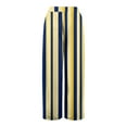 thumbnail image 6 of FUNUONY Flowy Wide Leg Palazzo Pants for Women - High Waist Casual Beach Lounge Stripe Pants Loose Dress Pants Stretchy Trousers Summer Casual Print Pocket Wide Elastic Pants Casual Pants Yellow Xxl, 6 of 6