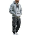 thumbnail image 3 of Chiccall Men’s Cargo Fleece Sweatsuits Set 2 Piece Hoodie Outfits Cargo Sweatpants Tracksuits for Men Casual Workout Long Sleeve Pullover Sweatsuit Set, 3 of 7