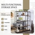 thumbnail image 5 of Harper & Bright Designs 5 Tier Bookcase Tall Bookshelf for Bedroom, Modern Rustic Storage Shelf with Metal Frame, Freestanding Display Accent for Living Room, Black, 5 of 9