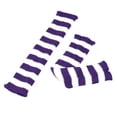 thumbnail image 4 of Harpily Men's Women's Winter Striped Pattern Knitted Yarn Warm Boot Leg Guards Foot Pile Socks, 4 of 4