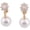 299Gold, variant on Gold Color or Platinum Plated AAA CZ Simulated Pearl Clip on Earrings No Pierced for Women